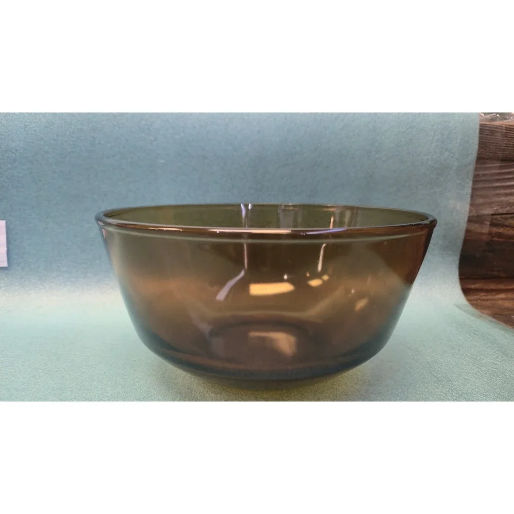 Vintage Anchor Hocking Amber Glass Mixing Bowl Serving Bowl Retro Kitchenware